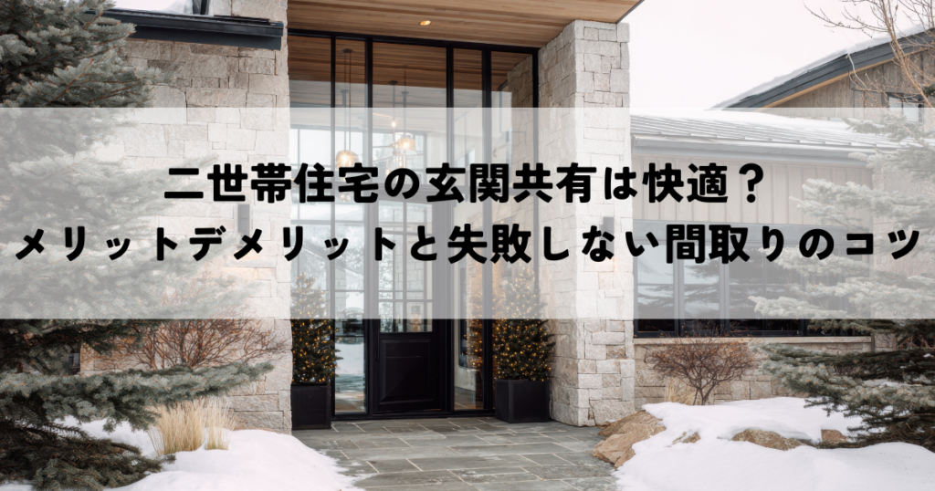 二世帯住宅の玄関共有は快適？メリットデメリットと失敗しない間取りのコツ