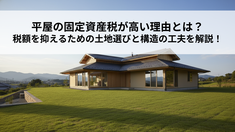 平屋の固定資産税が高い理由とは？税額を抑えるための土地選びと構造の工夫を解説！