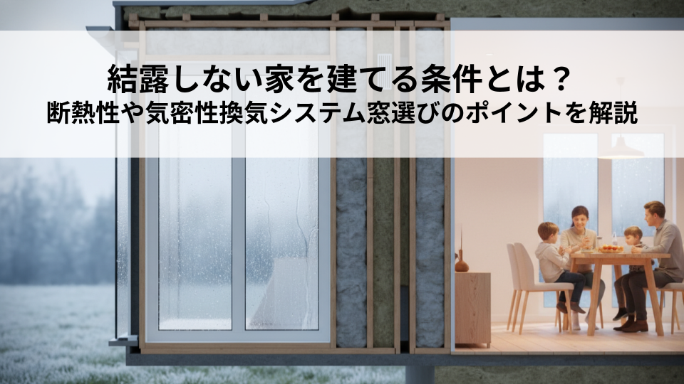 結露しない家を建てる条件とは？断熱性や気密性換気システム窓選びのポイントを解説