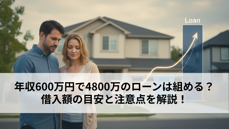 年収600万円で4800万のローンは組める？借入額の目安と注意点を解説！