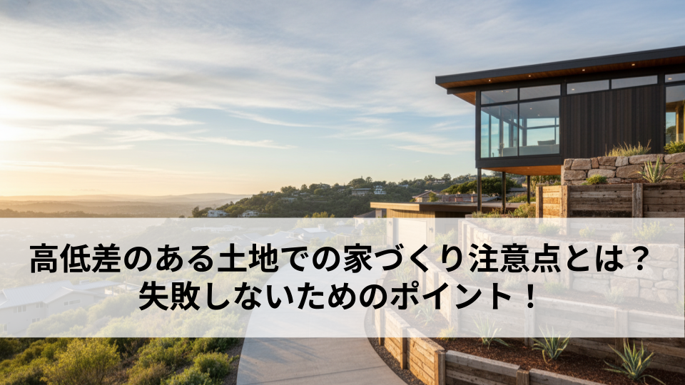 高低差のある土地での家づくり注意点とは？失敗しないためのポイント！